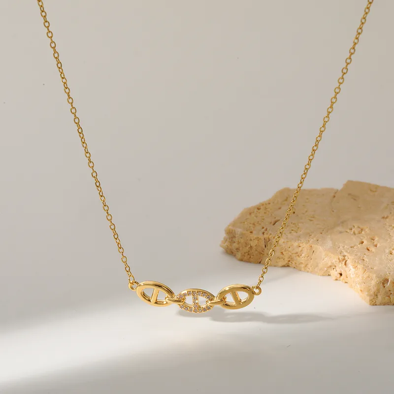 Golden Link Charm Necklace